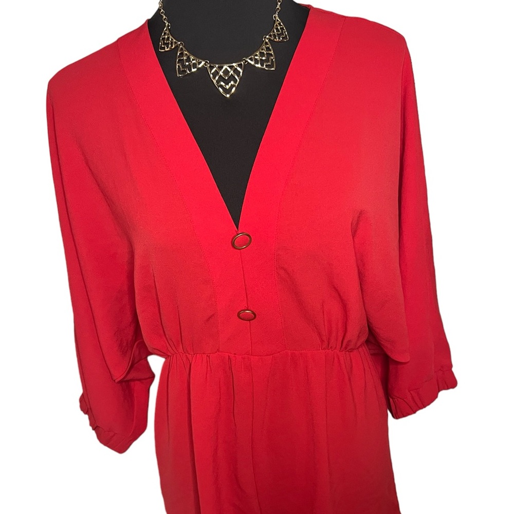 ZARA Red Romper Gold Small NWT